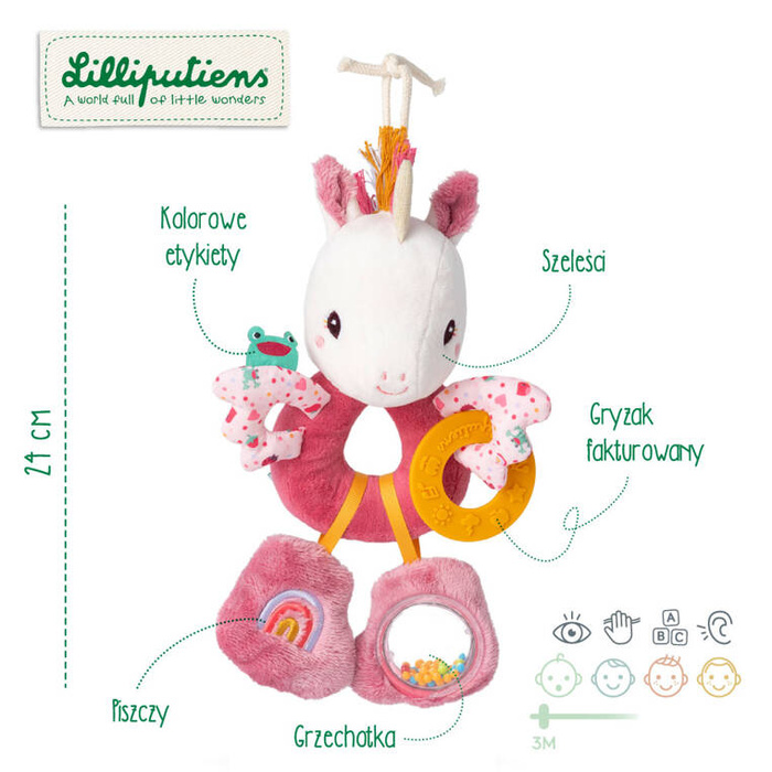 Grzechotka wielofunkcyjna Jednorożec Lena Lilliputiens