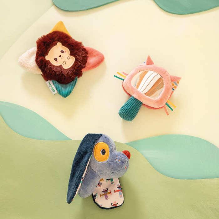 Zestaw 3 zabawek rozwojowych Piesek Jules Kotka Jeanne Jeżyk Leon Lilliputiens