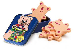 Drewniana wędlina misie do zabawy w kuchnię w puszce Erzi 