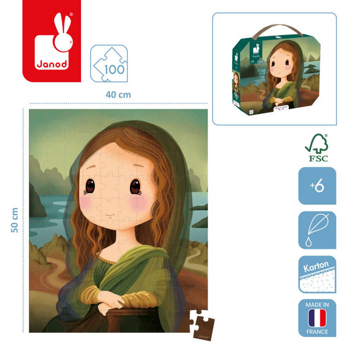 Puzzle w walizce Inspirowane twórczością da Vinci 100 el. Janod