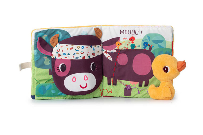 Książeczka aktywizująca z mini-przytulanką Na farmie Kaczorek Gaspard Lilliputiens