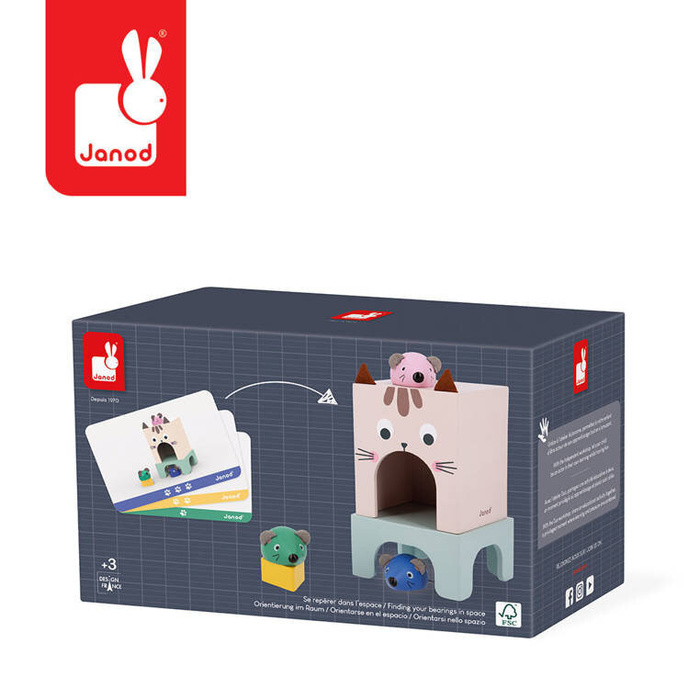 Układanka Orientacja w przestrzeni Kot i mysz Janod