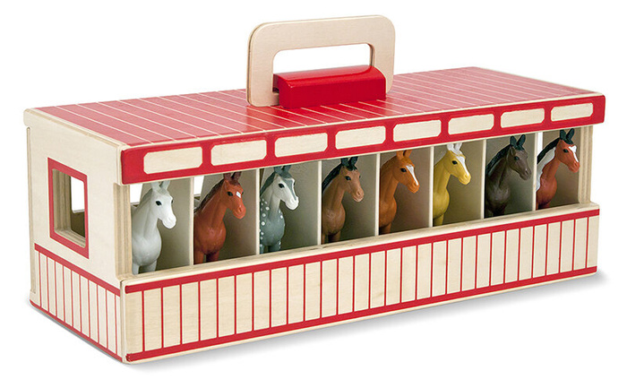 Drewniana Stajnia dla dzieci z Figurkami Koni Melissa and Doug