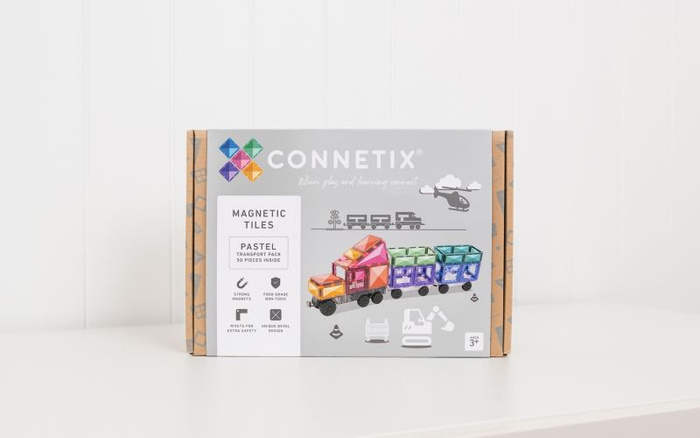 Klocki magnetyczne Connetix Pastel Transport Pack 50 el.