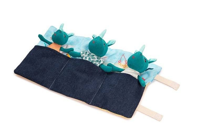 Mini przytulanki Rodzina nosorożców z matą Nosorożec Marius Lilliputiens