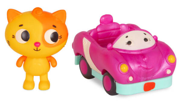 Zestaw miękkich autek sensorycznych do rączki Light Up Cars B.toys