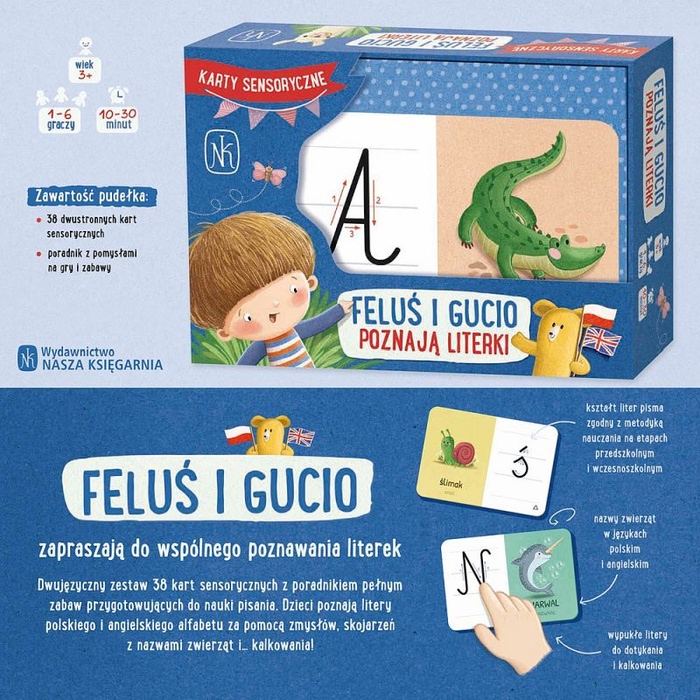Edukacyjna gra językowa Feluś i Gucio poznają literki Nasza Księgarnia