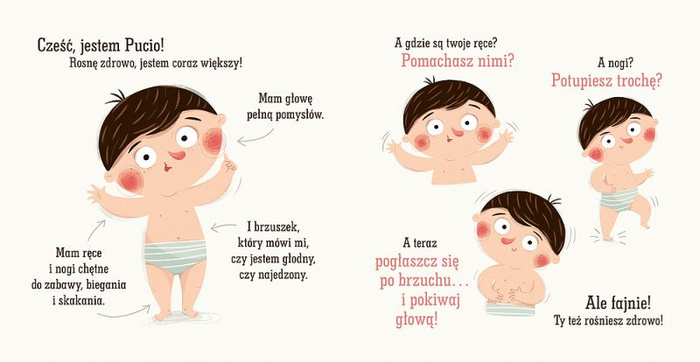 Pucio rośnie zdrowo Nasza Księgarnia książka interaktywna