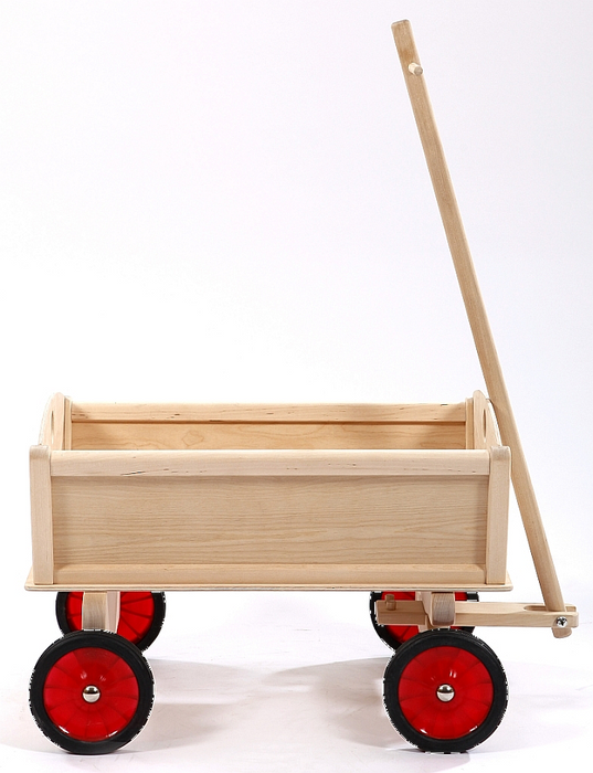 Drewniany wózek do ciągnięcia Mumbee wóz drabiniasty dla dzieci
