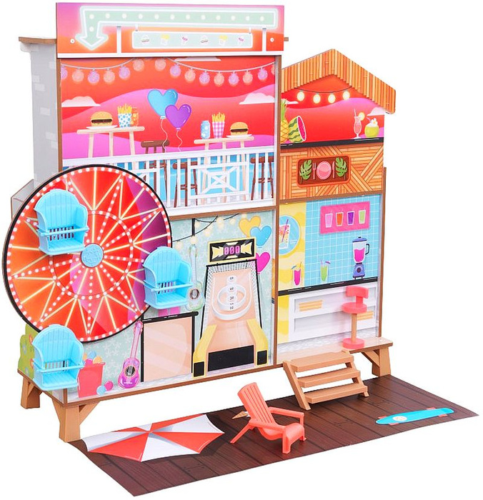 Domek dla lalek 2w1 diabelski młyn Fun Beach House KidKraft