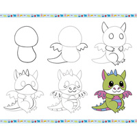 Rysowanie krok po kroku z brokatowymi markerami 20 rysunków i kolorowanek