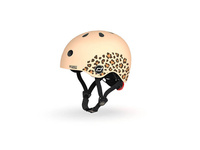 SCOOTANDRIDE Dziecięcy kask XXS-S 1-5 lat światło LED magnetyczne zapięcie Leopard