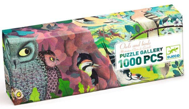 Puzzle panoramiczne Sowy i Ptaki 1000 el Gallery Djeco