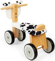 Drewniany rowerek 4-kołowy Krówka Bigjigs
