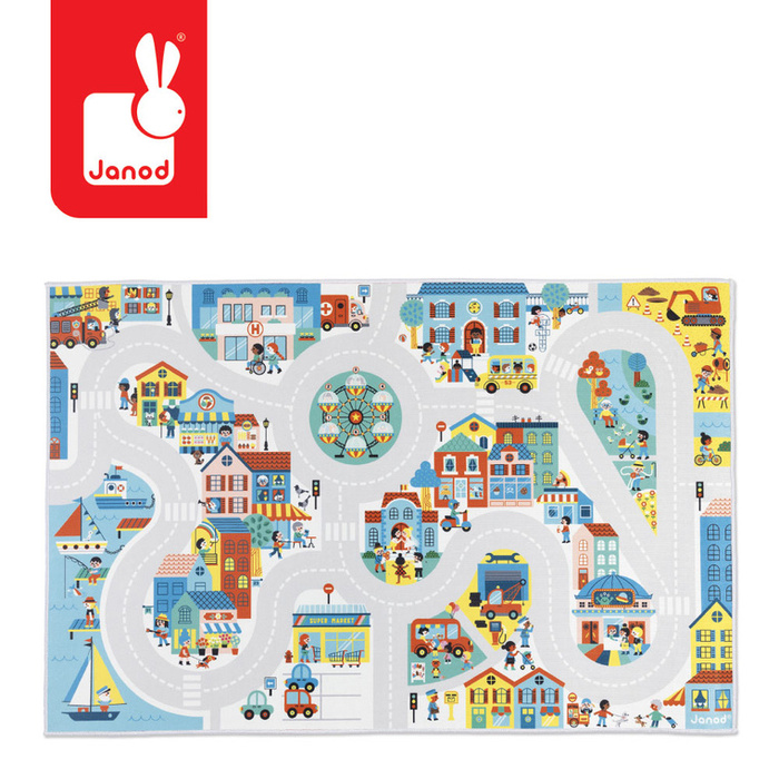 Miękka mata do zabawy z drogą Miasto Cross Roads Janod