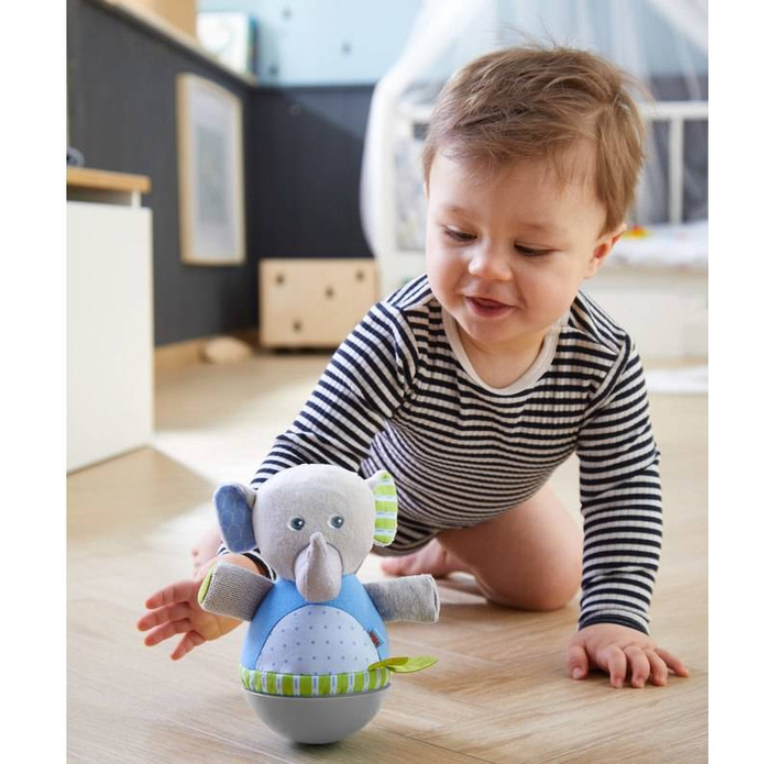 Zabawka kiwaczek Niebieski Słoń Haba