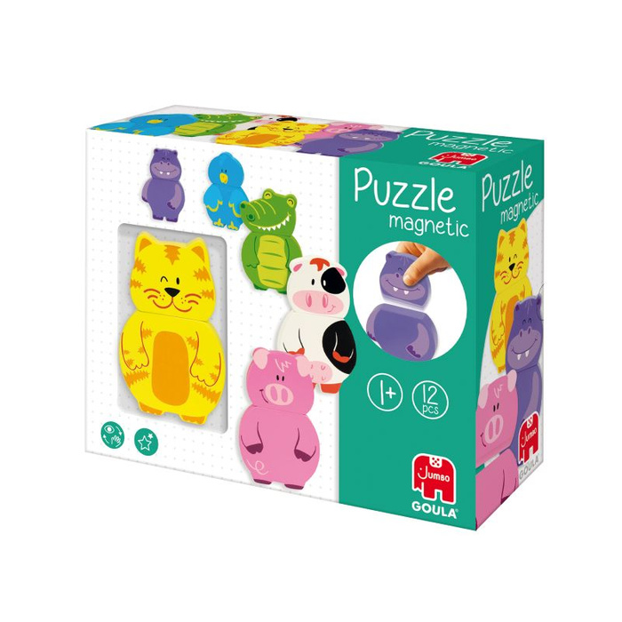 Magnetyczne puzzle dla dzieci kolorowe zwierzęta Goula