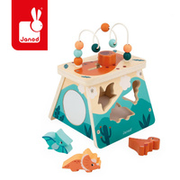 Kostka edukacyjna drewniana wulkan Dinozaury Janod