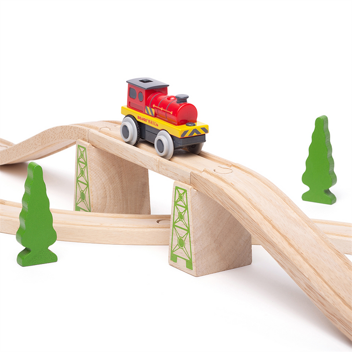 Pociąg Might Red Loco z napędem Bigjigs Rail
