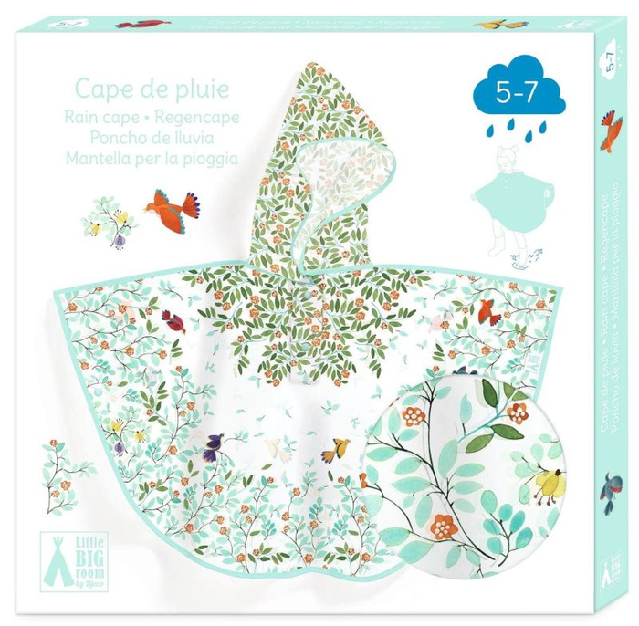 Transparentna pelerynka przeciwdeszczowa dla dzieci ptaszki Djeco