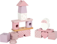 Klocki drewniane na palikach Różowy domek Small Foot 
