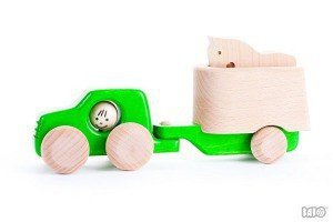 Drewniany samochód. Toyota z przyczepą dla konia, Bajo