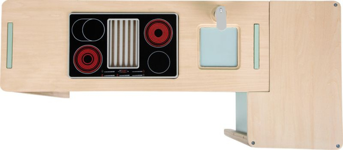 Drewniana kuchnia dla dzieci i sklep 2w1 szałwia zielona Fresh Small Foot