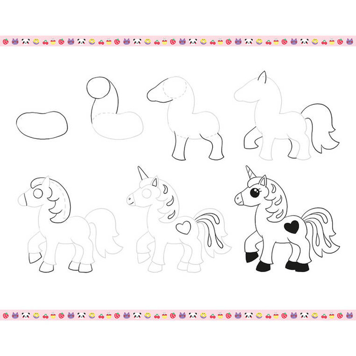 Zestaw kreatywny dla dzieci Rysowanie krok po kroku Modele kawaii Janod