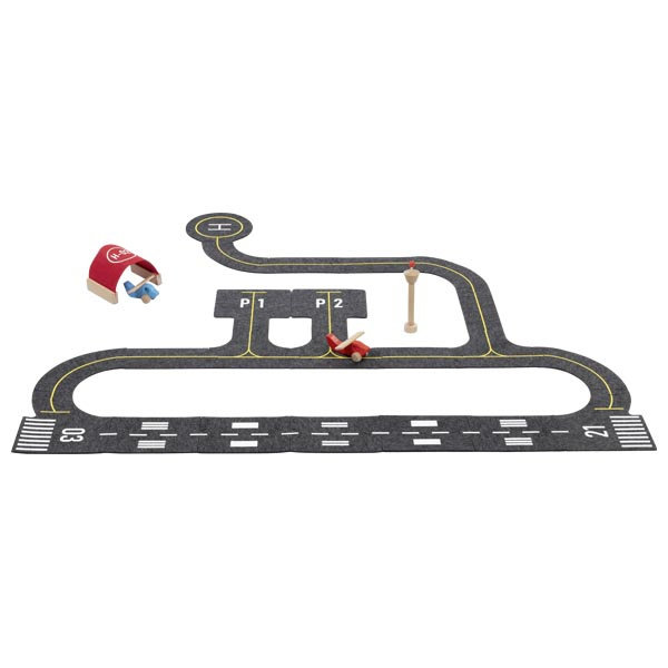 Lotnisko z filcu i drewniane akcesoria 26 el Goki