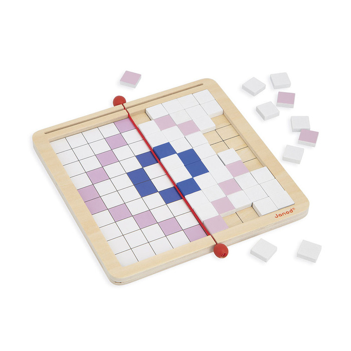 Układanka dla dzieci 4w1 Symetria kodowanie mozaika i piksele Janod