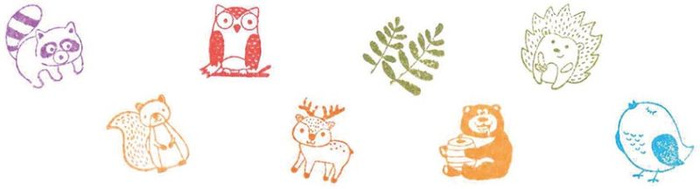 Drewniane pieczątki Zwierzęta leśne Goki