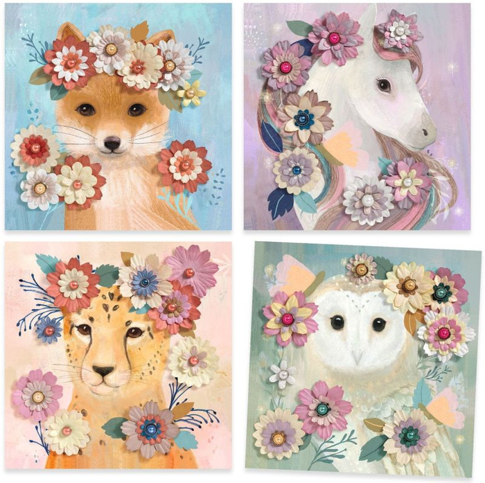 Zrób to sam wyklejanki Wianki 3D Djeco, zabawy kreatywne dla dzieci