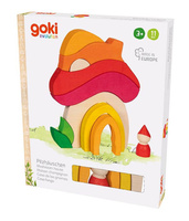 Układanka drewniana 3D klocki Domek grzyb Goki