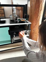 Czarna kuchnia z drewna dla dzieci industrialna Small Foot