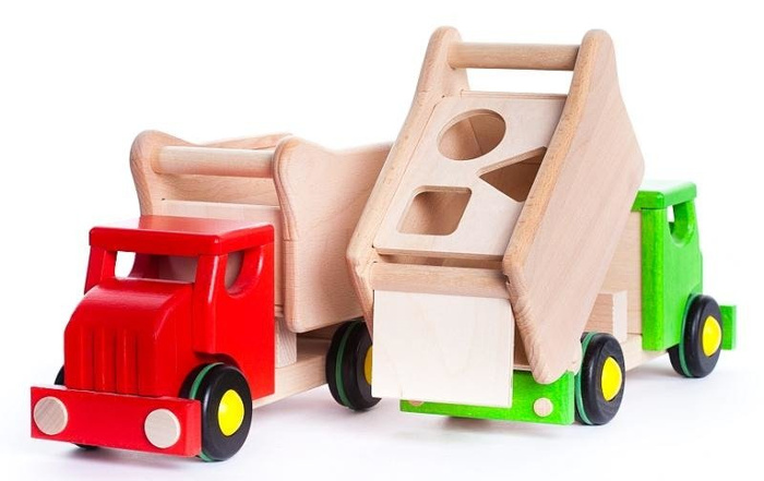 Drewniany samochód, sorter. Wywrotka, Bajo