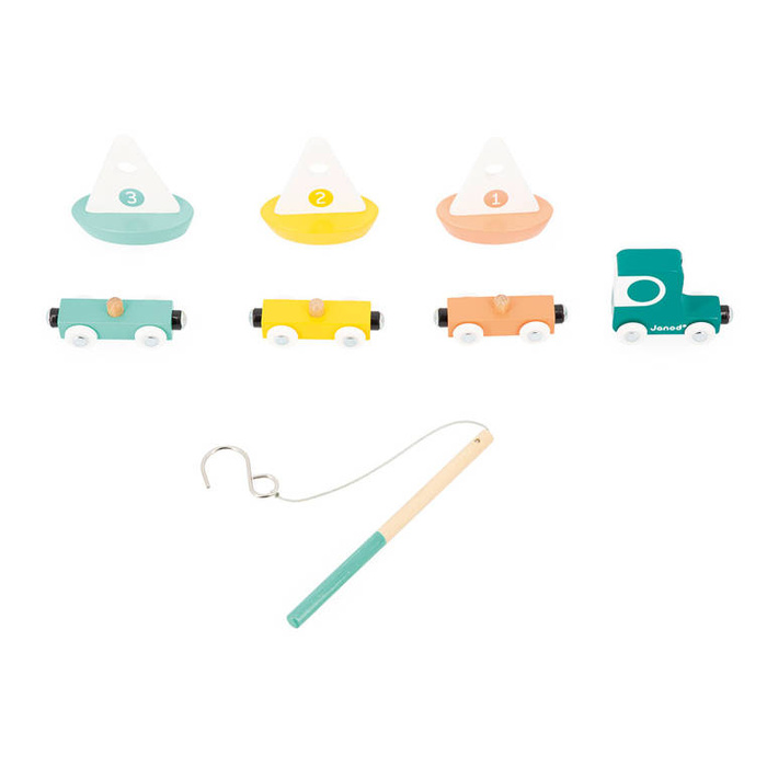 Drewniana kolejka pociąg z torami Janod