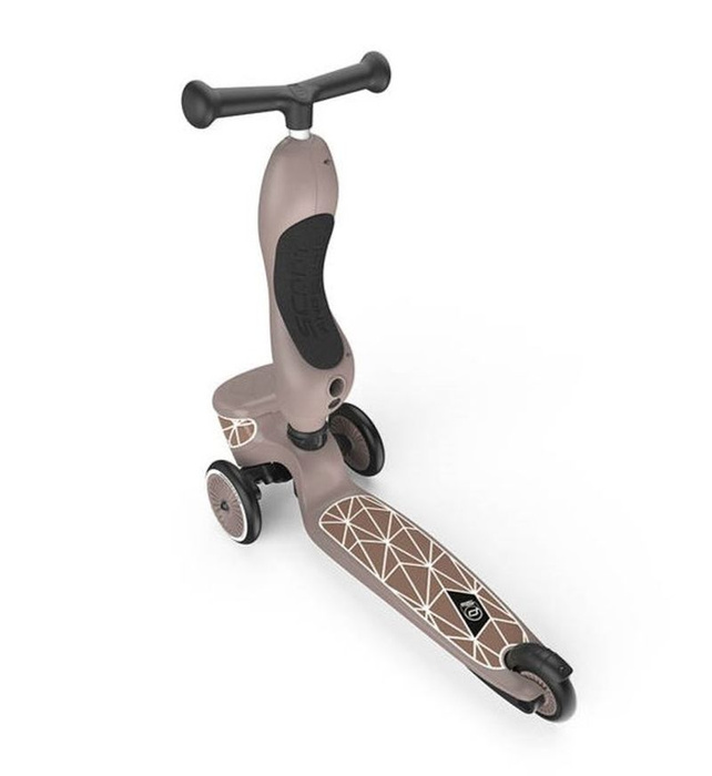 Jeździk i hulajnoga 2 w 1 zamykany schowek brązowy Highwaykick 1 Lifestyle Scoot & Ride