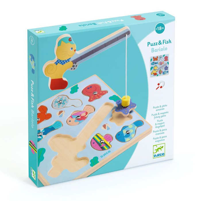 Zabawka Edukacyjna Drewniana 2w1 Puzz & Fish Bariolo Djeco