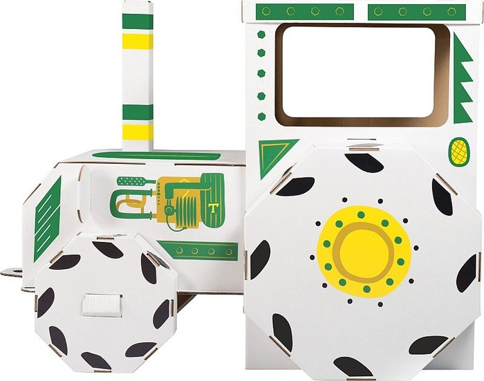 Zabawki z tektury Tektorado Traktor z naklejkami zieleń