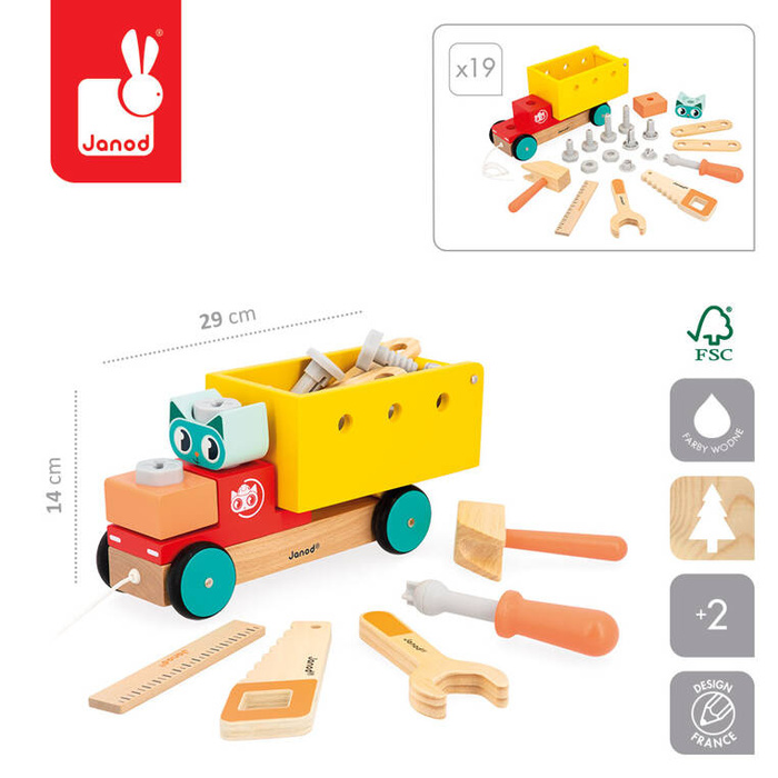 Ciężarówka do składania i ciągnięcia Brico Kids Janod