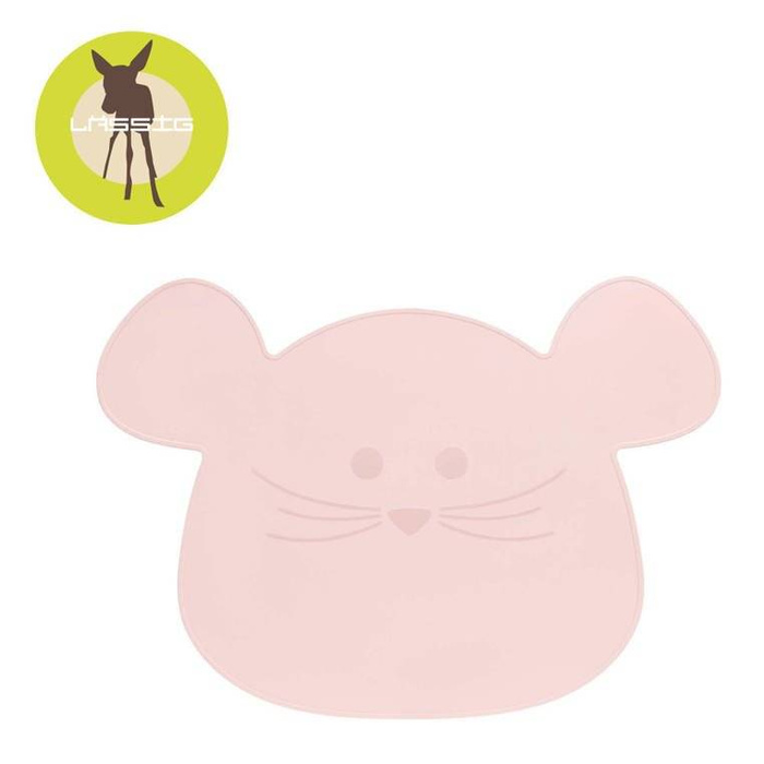 Silikonowa mata podkładka Little Chums Mysz różowa Lassig