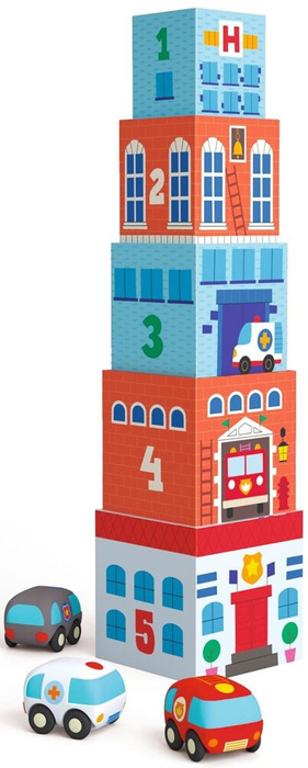 Klocki tekturowe dla najmłodszych TopaniCar Djeco