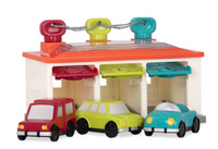 Garaż z 3 pojazdami i zestawem kluczy Battat