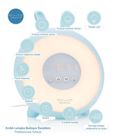 Królik Lampka budząca światłem niebieska Rabbit & Friends