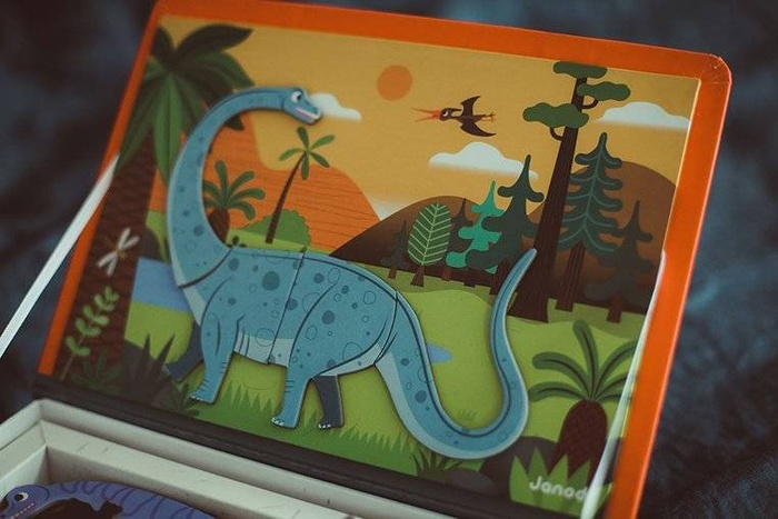 Magnetyczna układanka Dinozaury Magnetibook Janod