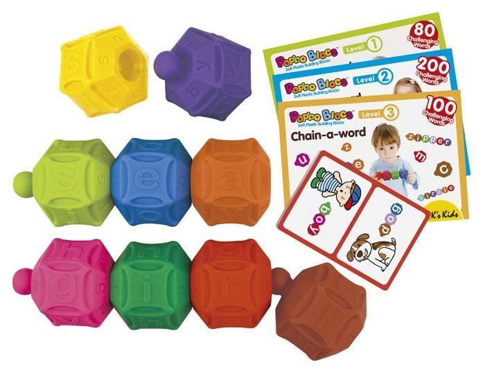 Klocki gumowe Popboblocs nauka języka angielskiego K's Kids