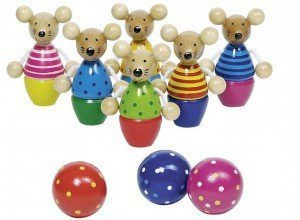 Kręgle dla dzieci. Myszki, goki