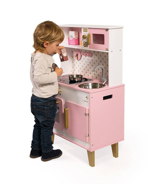 Duża kuchnia drewniana z dźwiękiem i 6 akcesoriami Candy Chic Janod