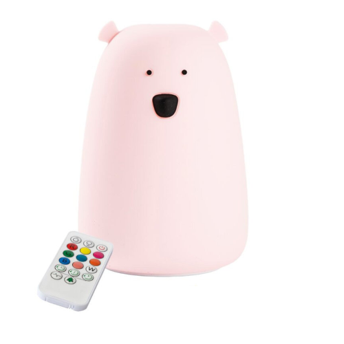 Lampka LED z pilotem Różowy Miś Duży Rabbit & Friends