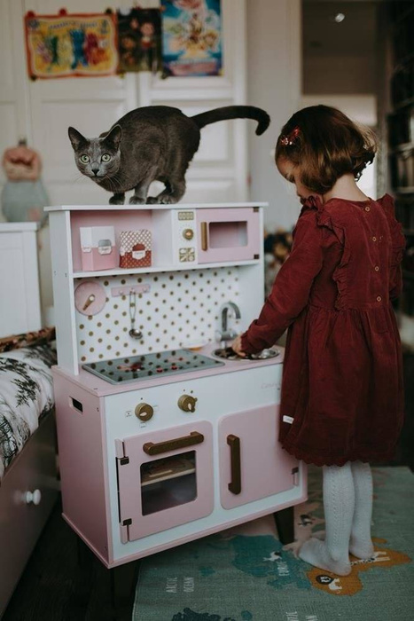 Duża kuchnia drewniana z dźwiękiem i 6 akcesoriami Candy Chic Janod